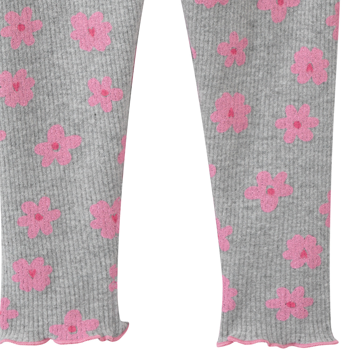Topomini Baby Leggings mit Ripp-Struktur dunkelgrau / rosa