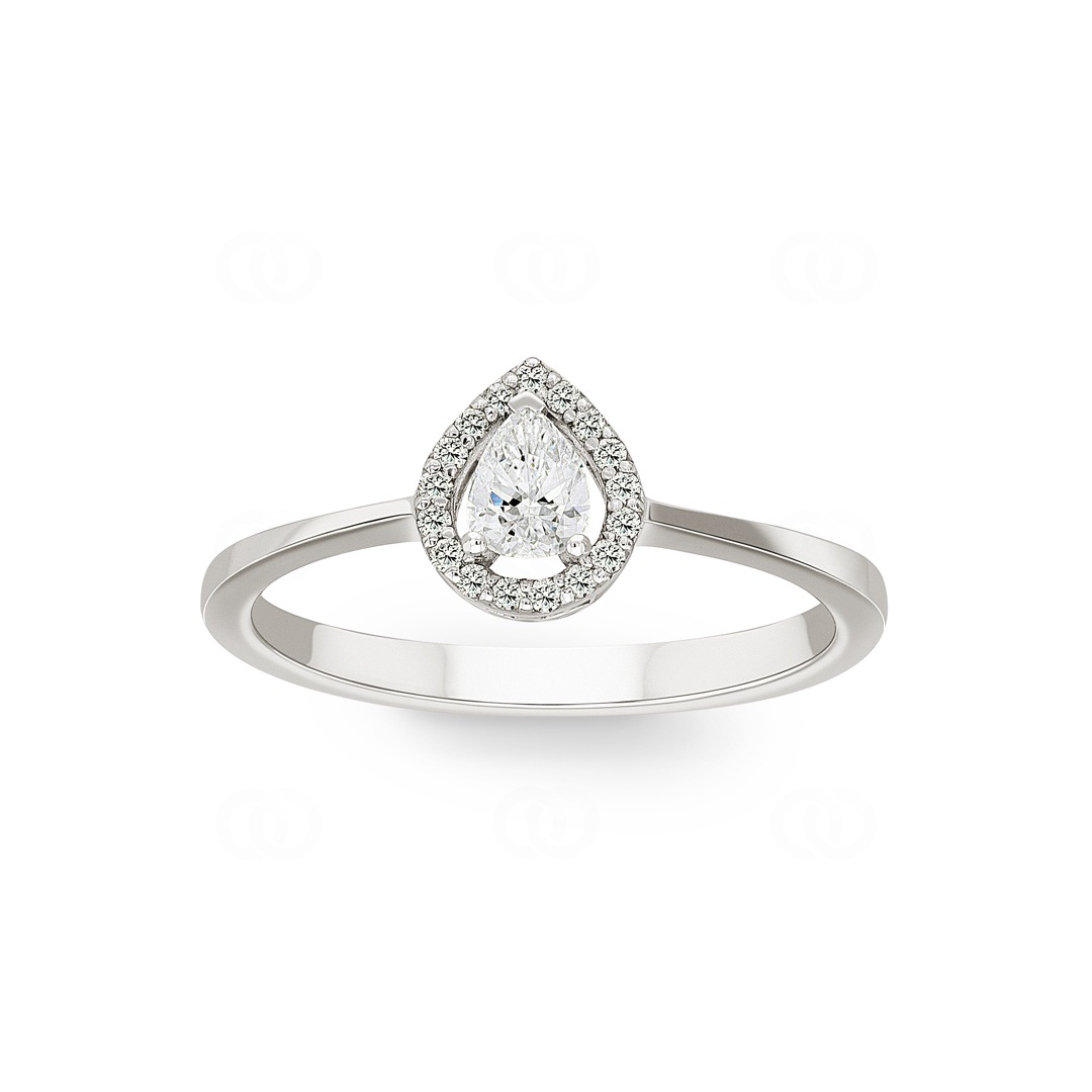 Verlobungsring 750/18 K Weissgold mit Diamanten 0.22 ct H/si