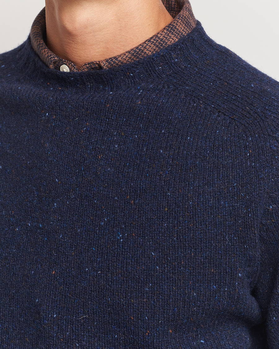 Harley Of Scotland Donegal Wool Crewneck Jura Blue