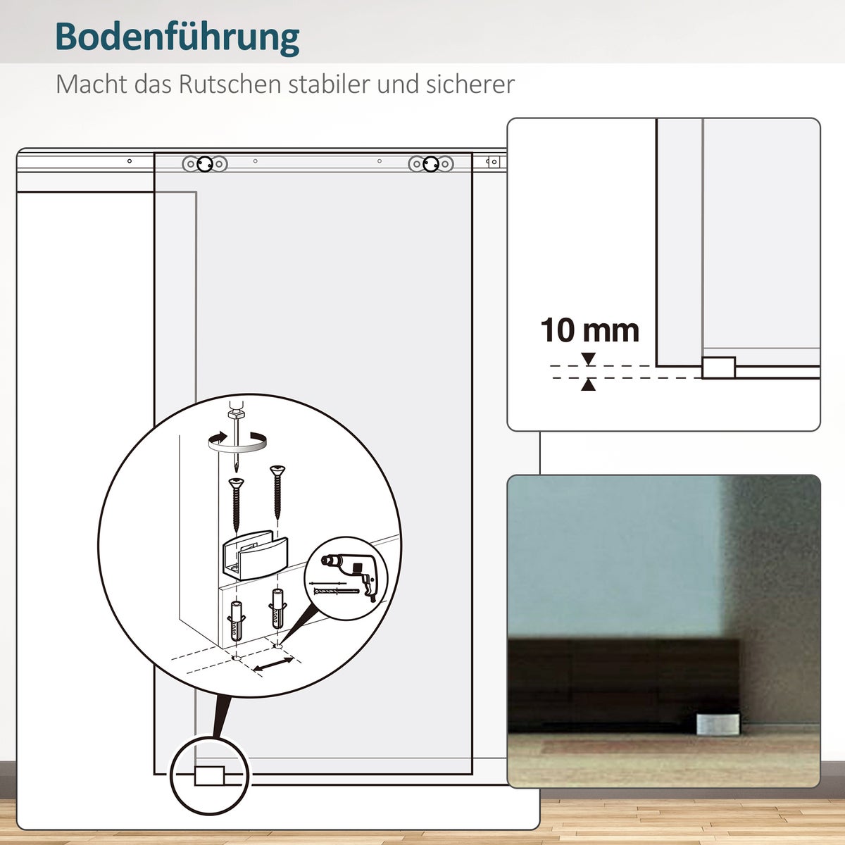HOMCOM Glazen schuifdeur, schuifdeur, glazen deur, binnendeur, matglas, 775 / 900 / 1025 x 2050 mm