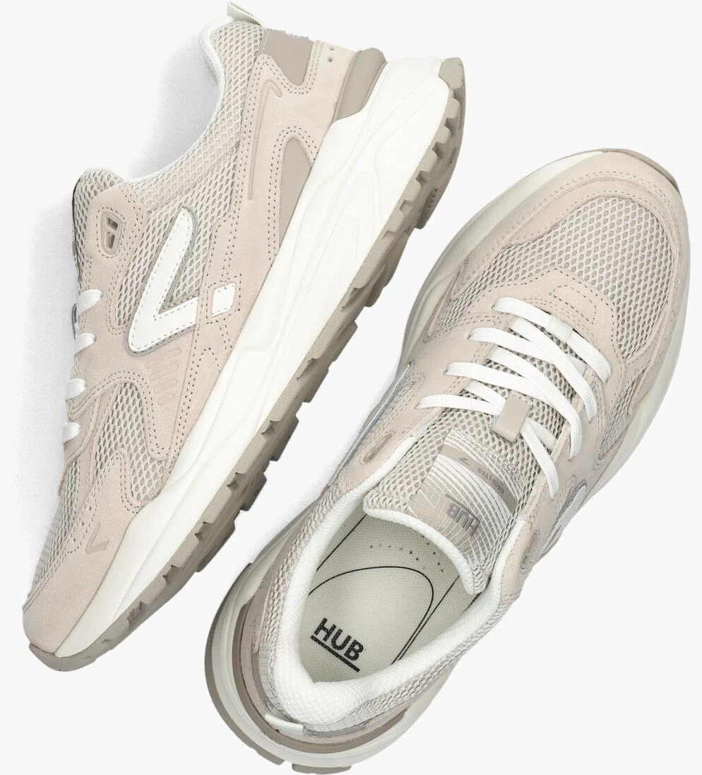 HUB beige hub lage sneakers grid-m