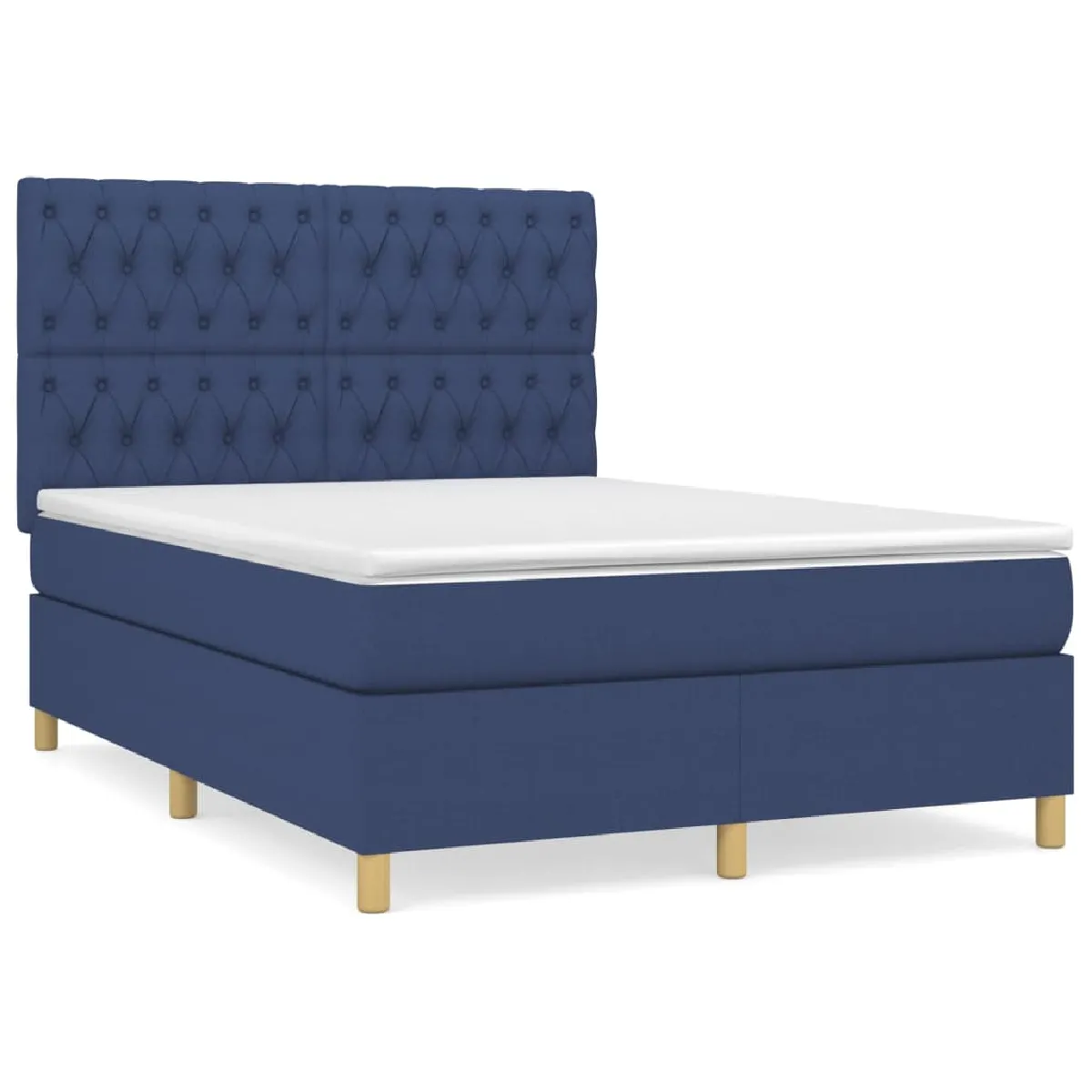 vidaXL Sommier à lattes avec matelas Bleu 140x200 cm