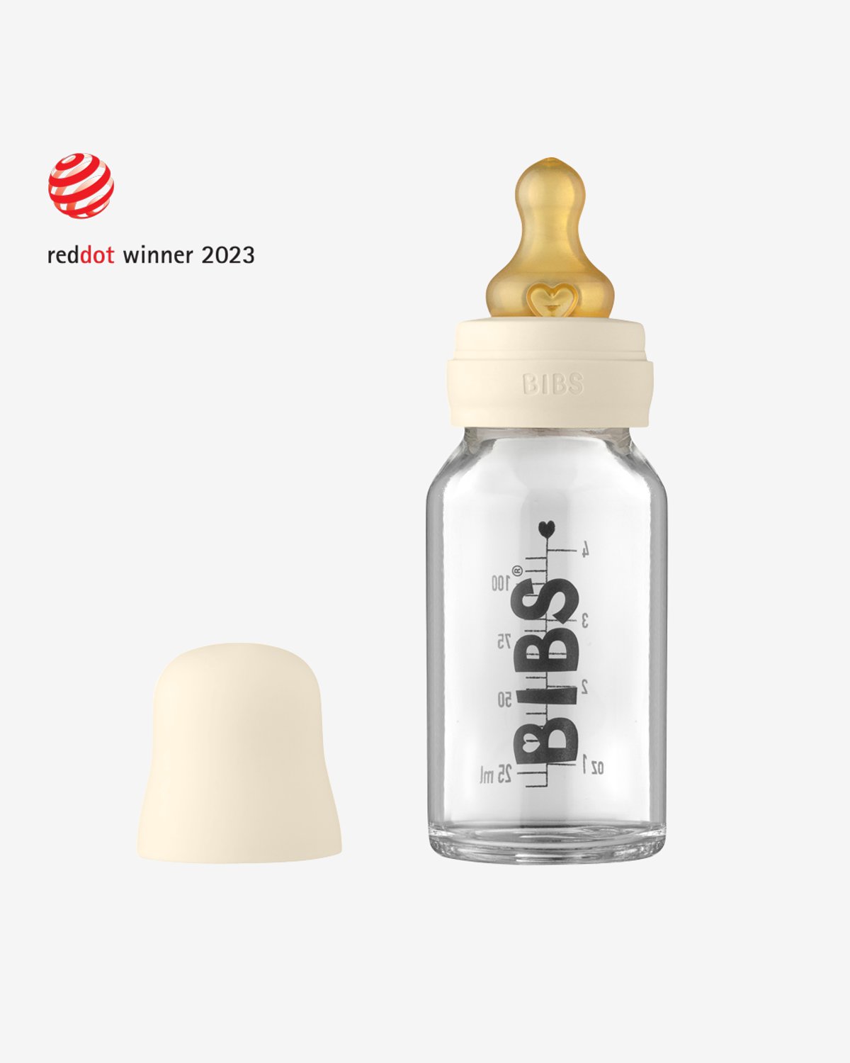 BIBS Tåteflaske i Glass 110 ml – Komplett Sett