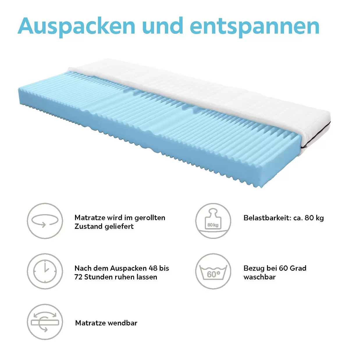 Matratze Flex H2 90x200 weiss