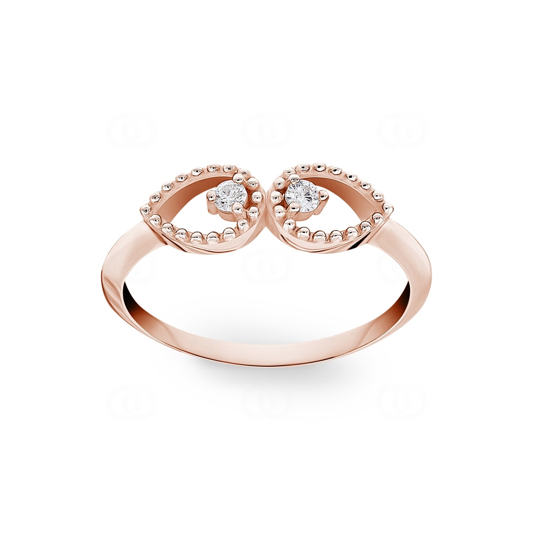 Ring 750/18 K Roségold mit Diamanten 0.08 ct H/si
