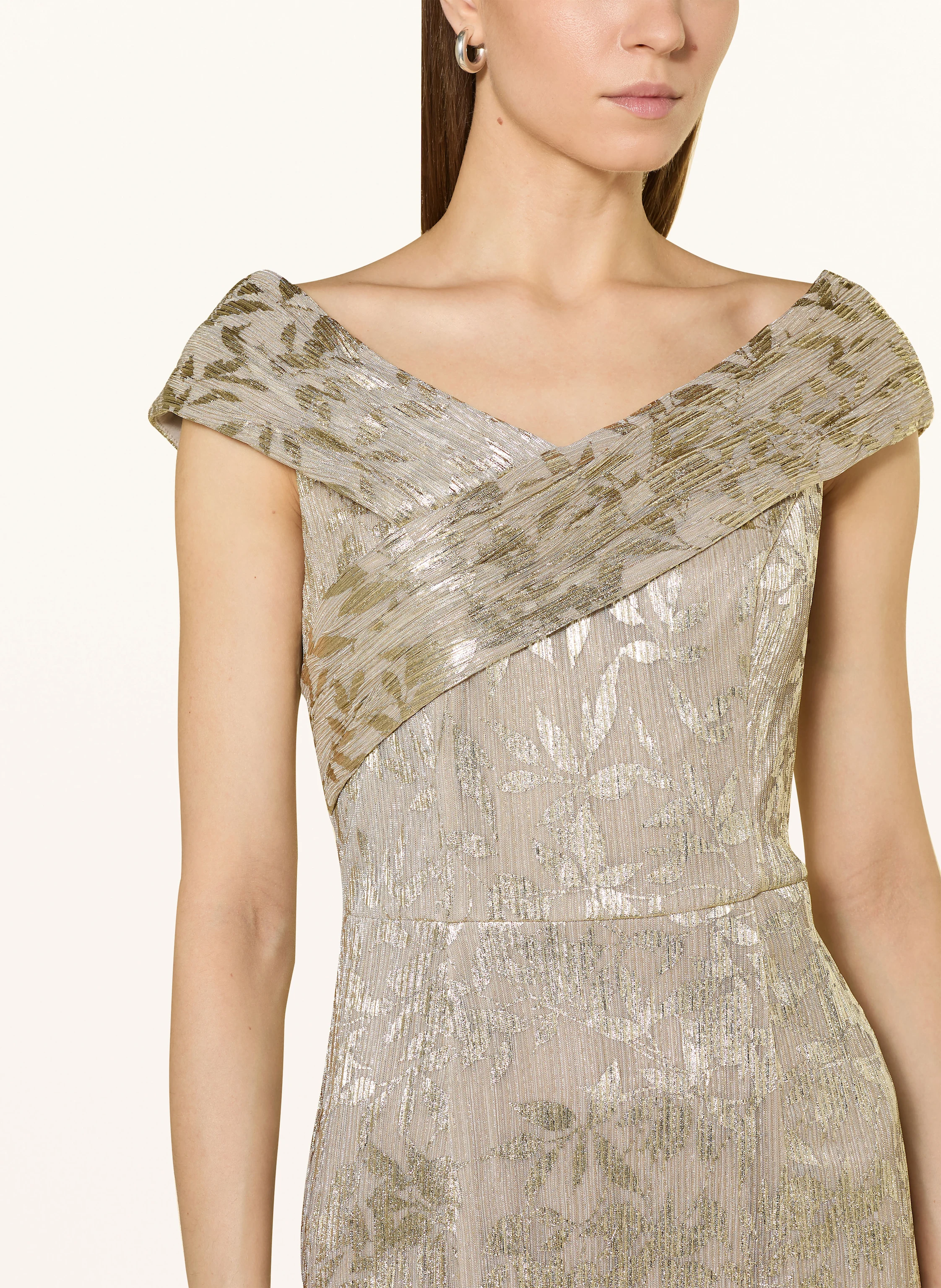 ADRIANNA PAPELL One-Shoulder-Kleid mit Plissees und Glitzergarn
