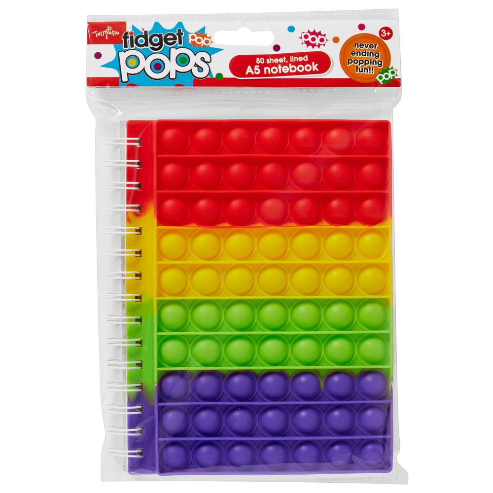 Toy Mania A5 80-seitiges Fidget Pop Notizbuch Sortiment