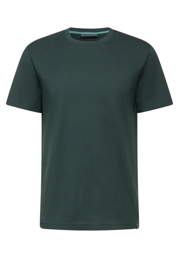 Basic T-Shirt in Unifarbe - dark urban green