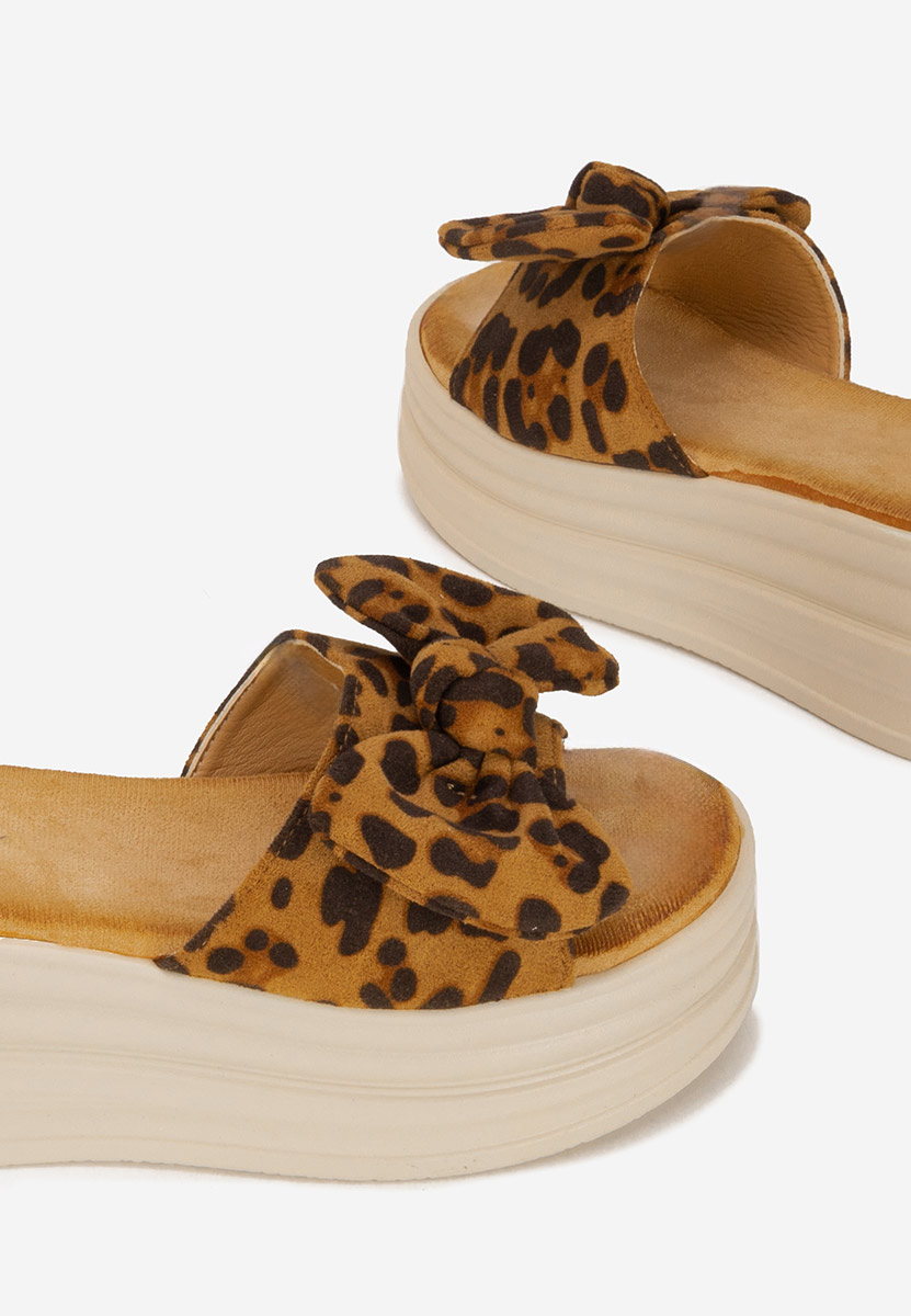 Mules à plateforme leopard Elarya