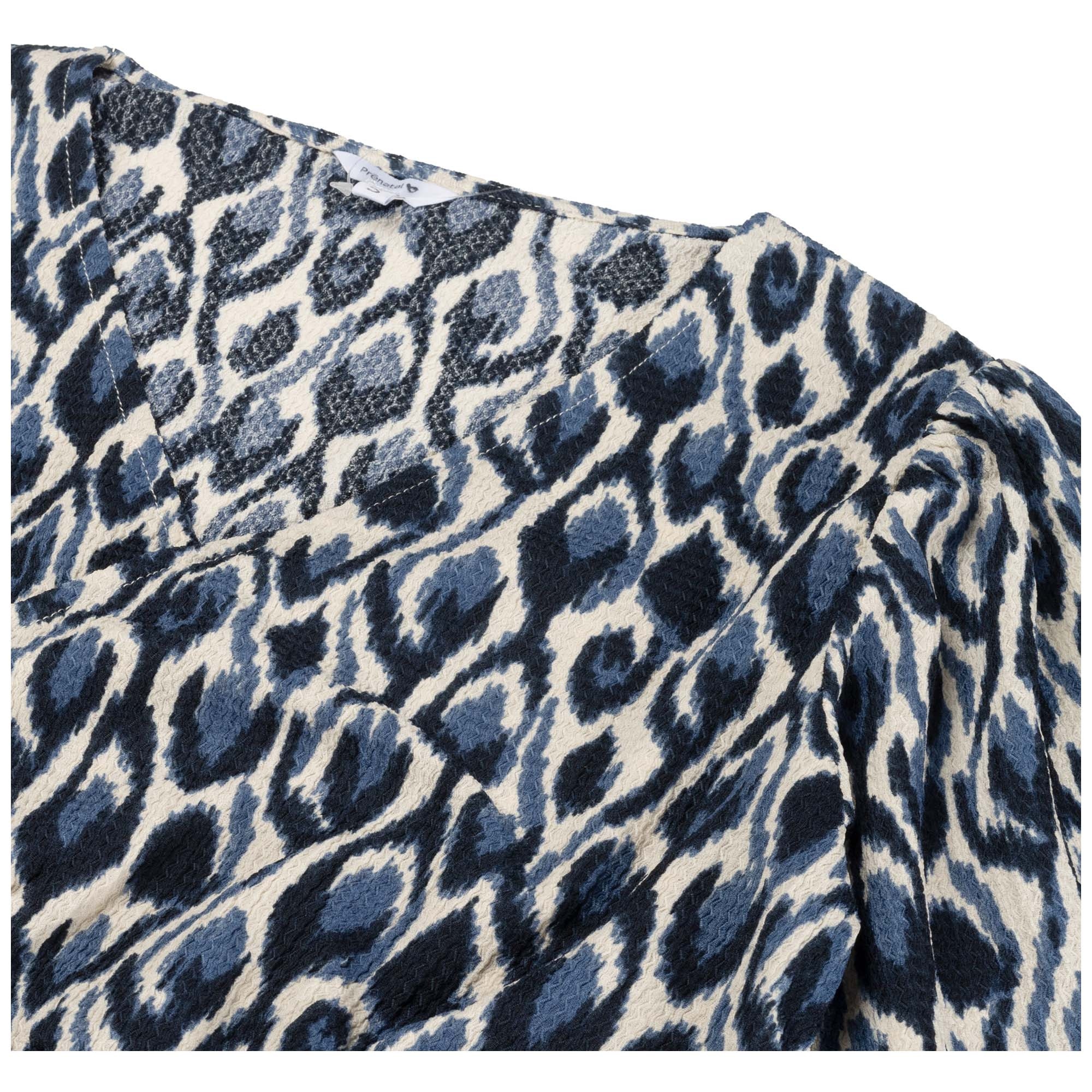 Prénatal zwangerschapstop lange mouwen all over print blauw