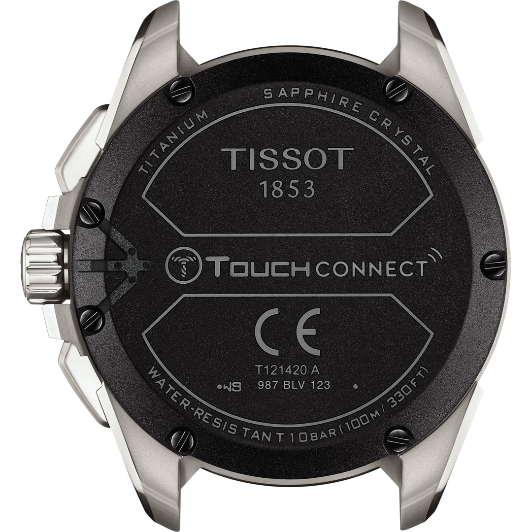 Tissot T-Touch Connect Solar Smartwatch Titan mit braunem Kautschukarmband