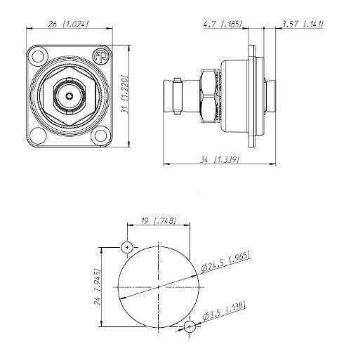 Neutrik NBB 75 DFIB P chassisdeel
