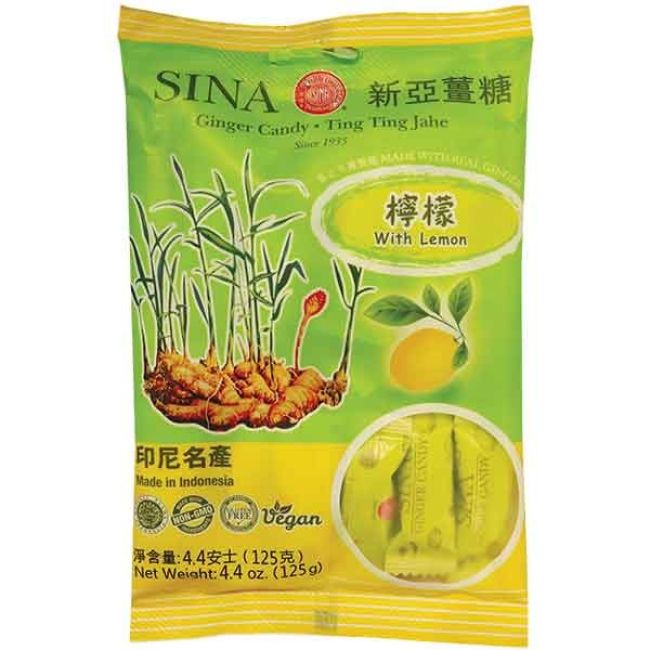 SINA Gember Snoep met Citroen Smaak 125g (Vegan)