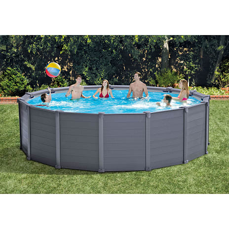 Intex panelpool-sæt 4.78 m - Graphite Gray