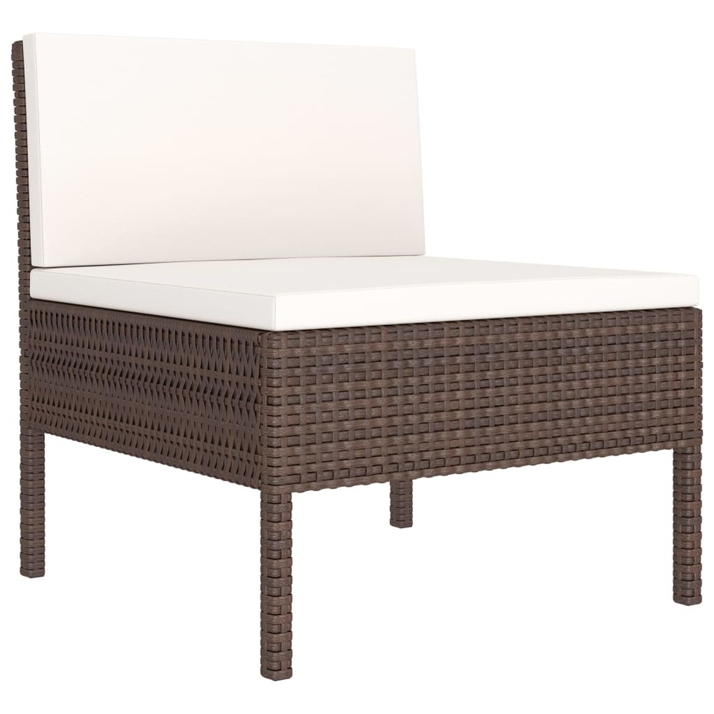 Salon de jardin meuble d'extérieur ensemble de mobilier 10 pièces avec coussins résine tressée marron