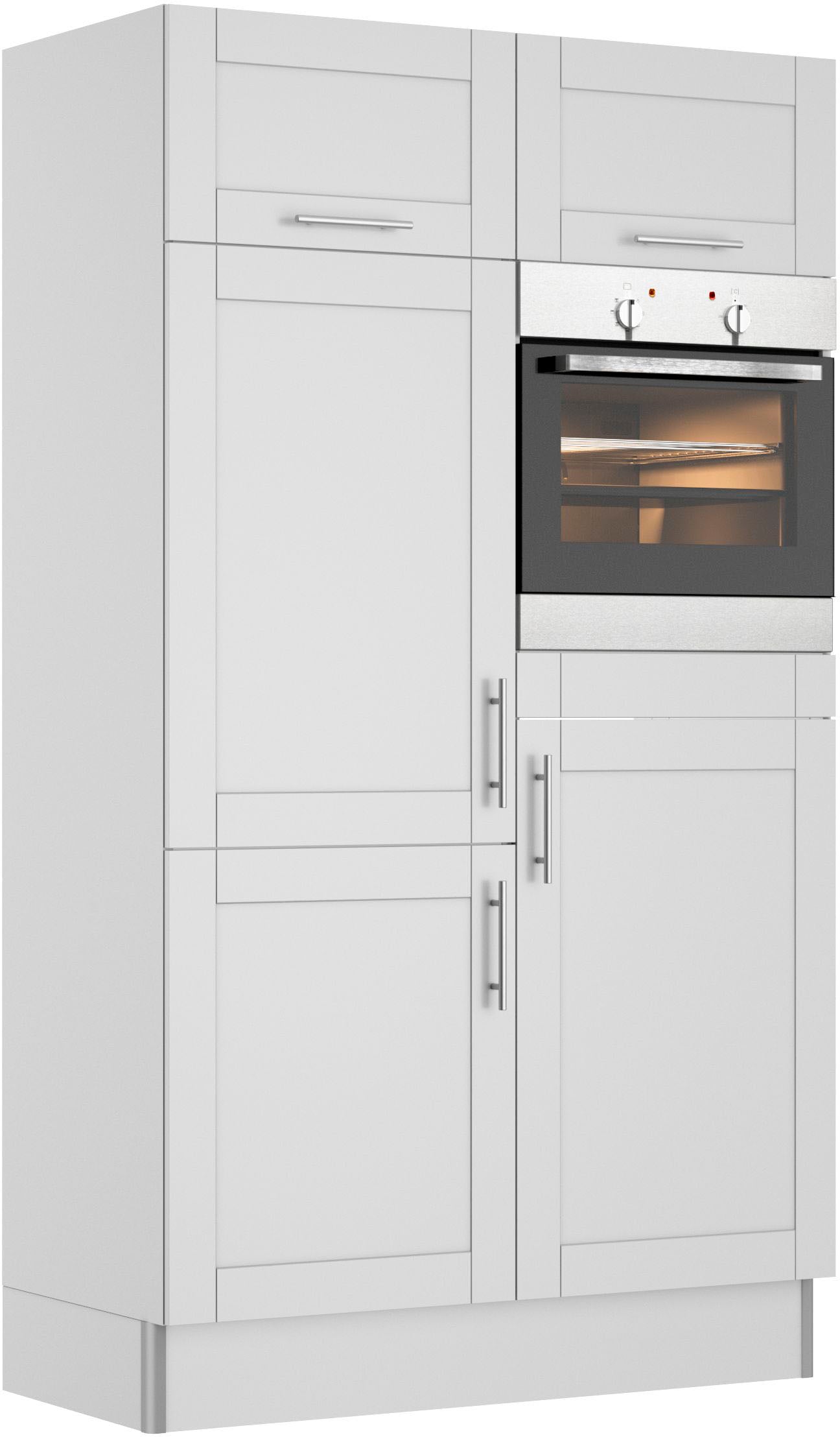 KOCHSTATION Küche »KS-Ahus, Back-/Kühlmodul« Breite 120 cm, wahlw. mit E-Geräten, Soft Close Funktion, MDF Fronten