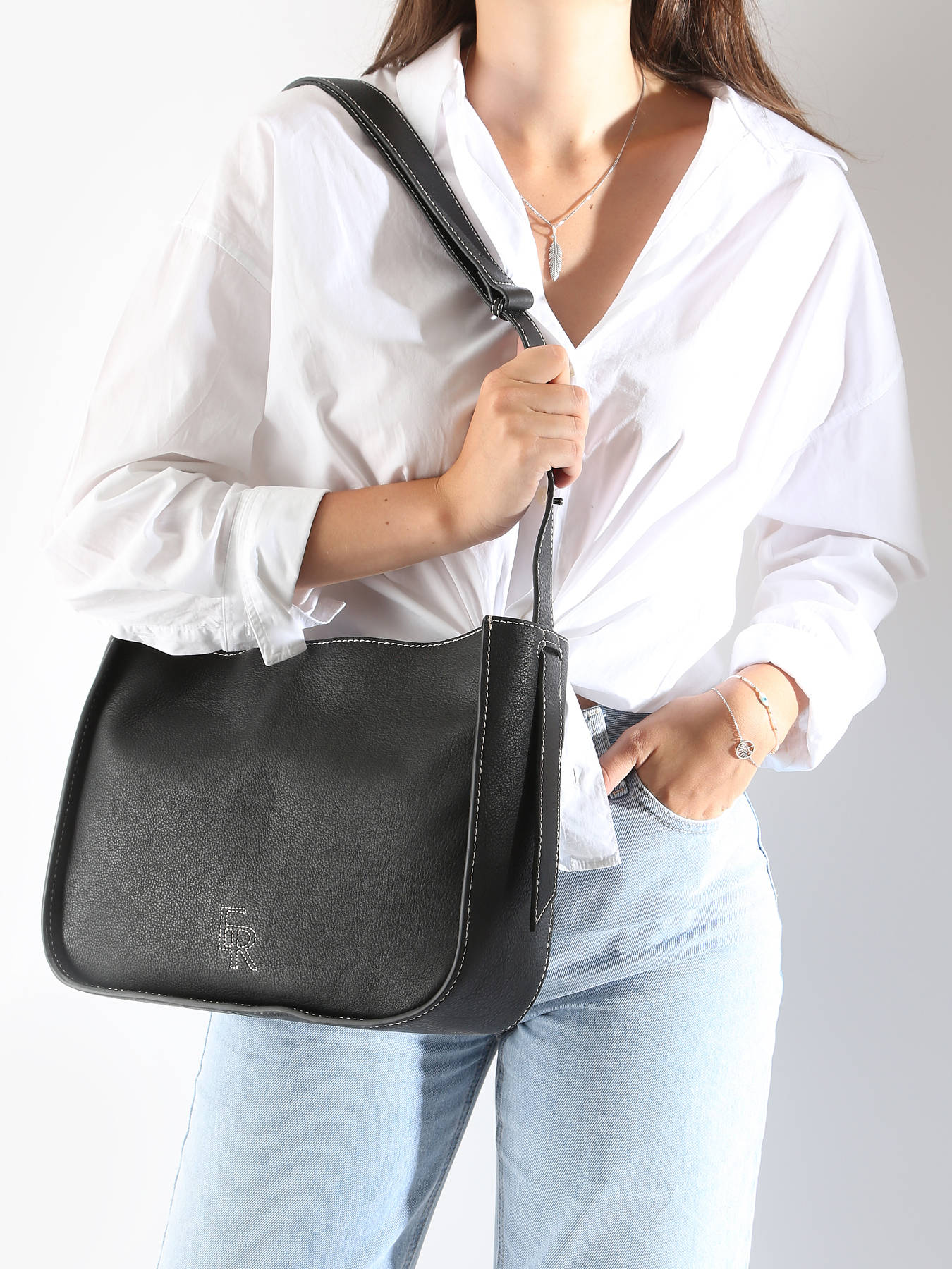 Sac port paule Foudre cuir ETRIER