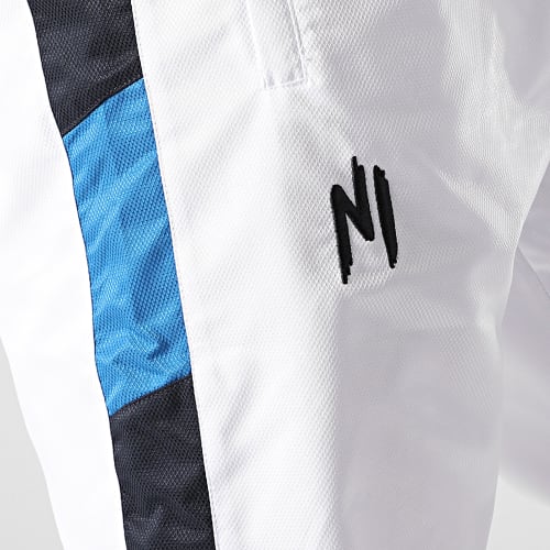 Pantalon Jogging A Bandes Uzi Blanc Bleu