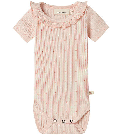 Lil' Atelier Body k/ä - Rib - NbfHulla - Peach Blush m. Herzen
