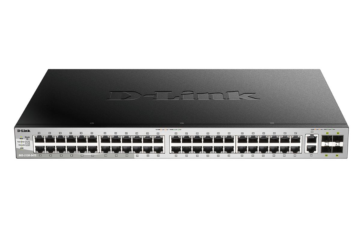 Switch DGS-3130-54TS 54 Port<br>Gigabit Layer 3 Stackable Managed Switches DGS-3130 Series