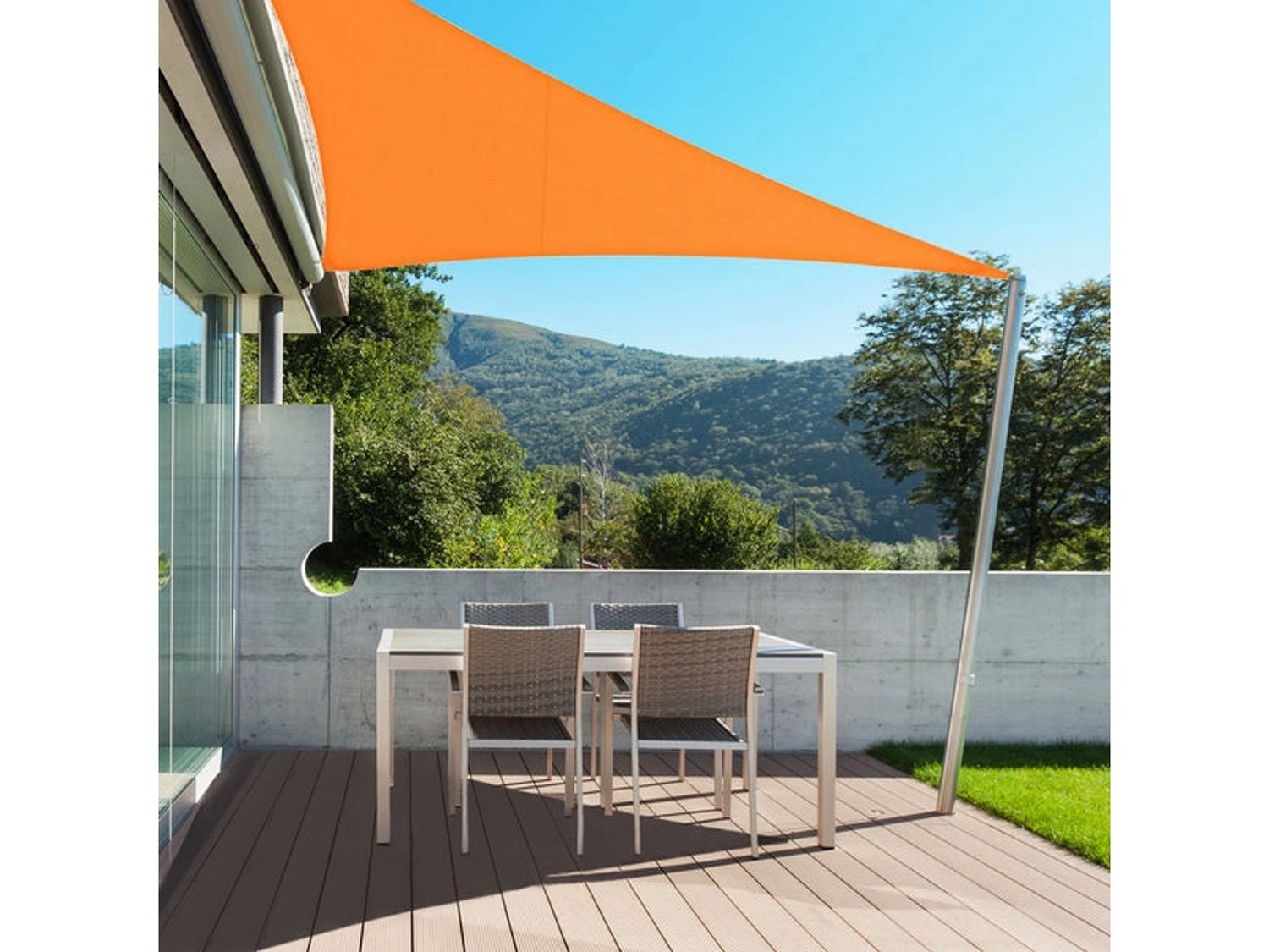Waterafstotend driehoekig parasoldoek - voor tuin, terras en balkon - Oranje 3 x 3 x 3 m