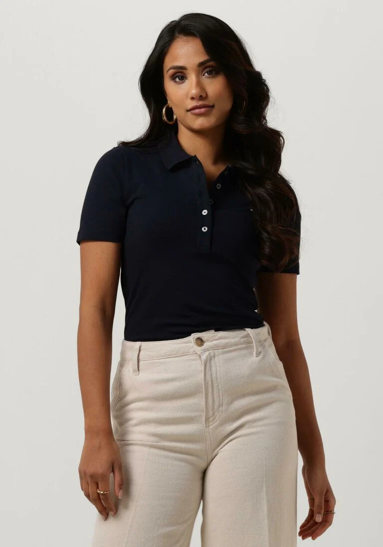 TOMMY HILFIGER donkerblauwe tommy hilfiger polo 1985 slim pique polo ss