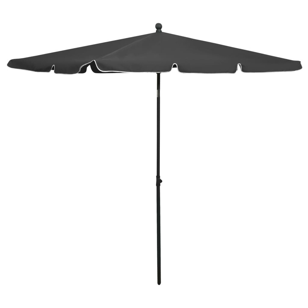 Parasol de jardin avec mât 210 x 140 cm anthracite