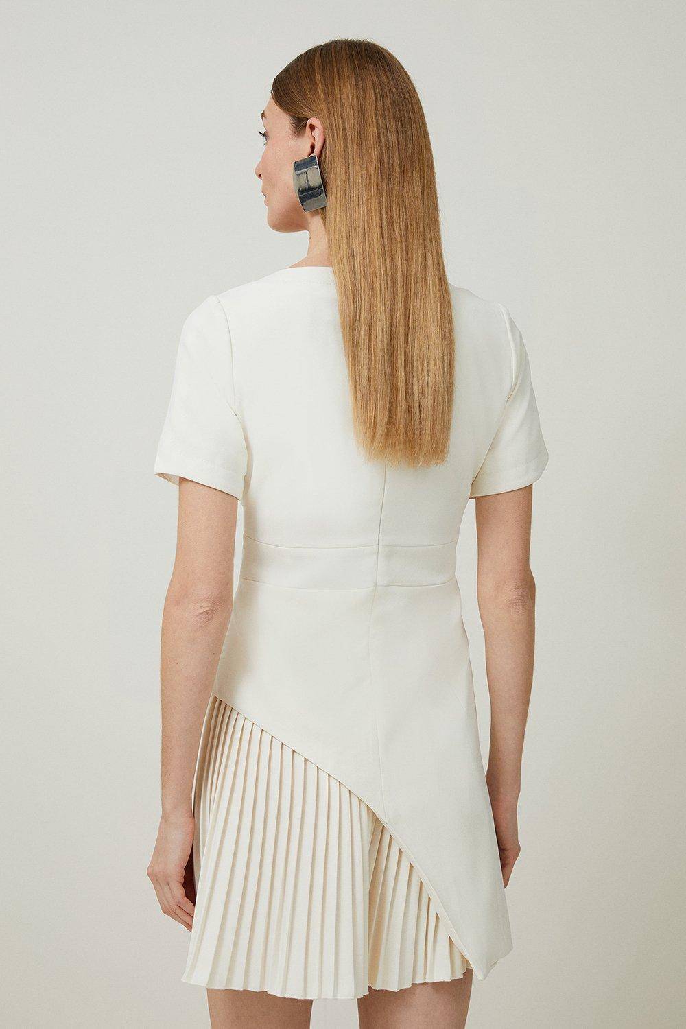 KarenMillen Mini robe Tailored Military Pleat à manches courtes