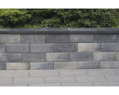 Wandblok, massief blok Eleganca grijs antraciet melange 40 cm x 20 cm x 16,5 cm