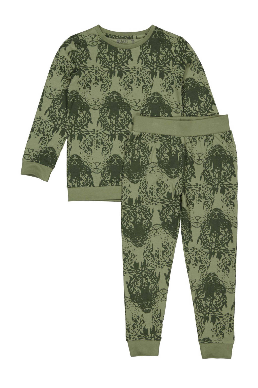 Quapi pyjama PUCK met dierenprint olijfgroen/donkergroen