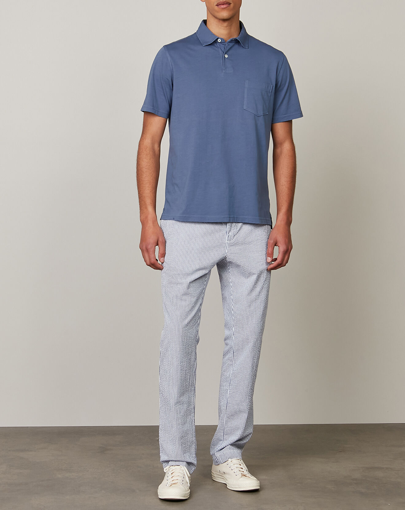 Hartford Pantalon Tanker bleu/blanc
