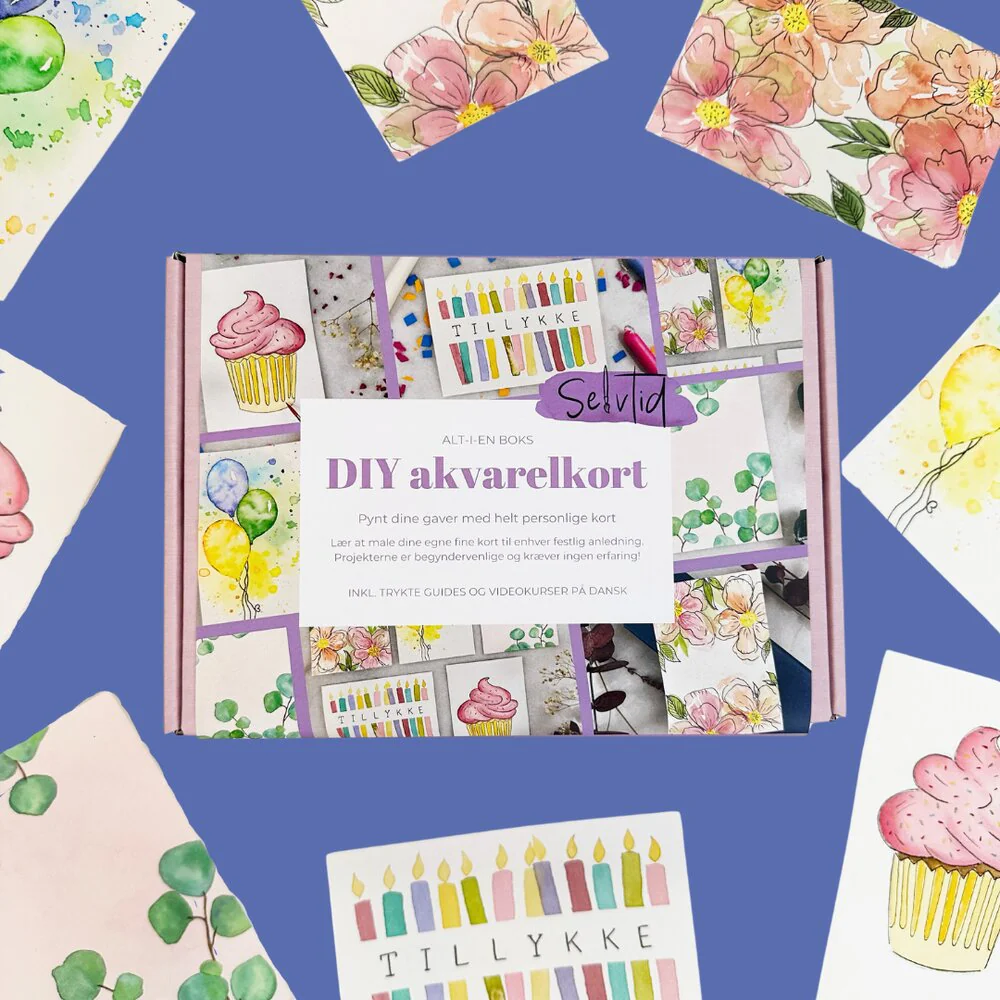 Selvtid  DIY Akvarelkort kit