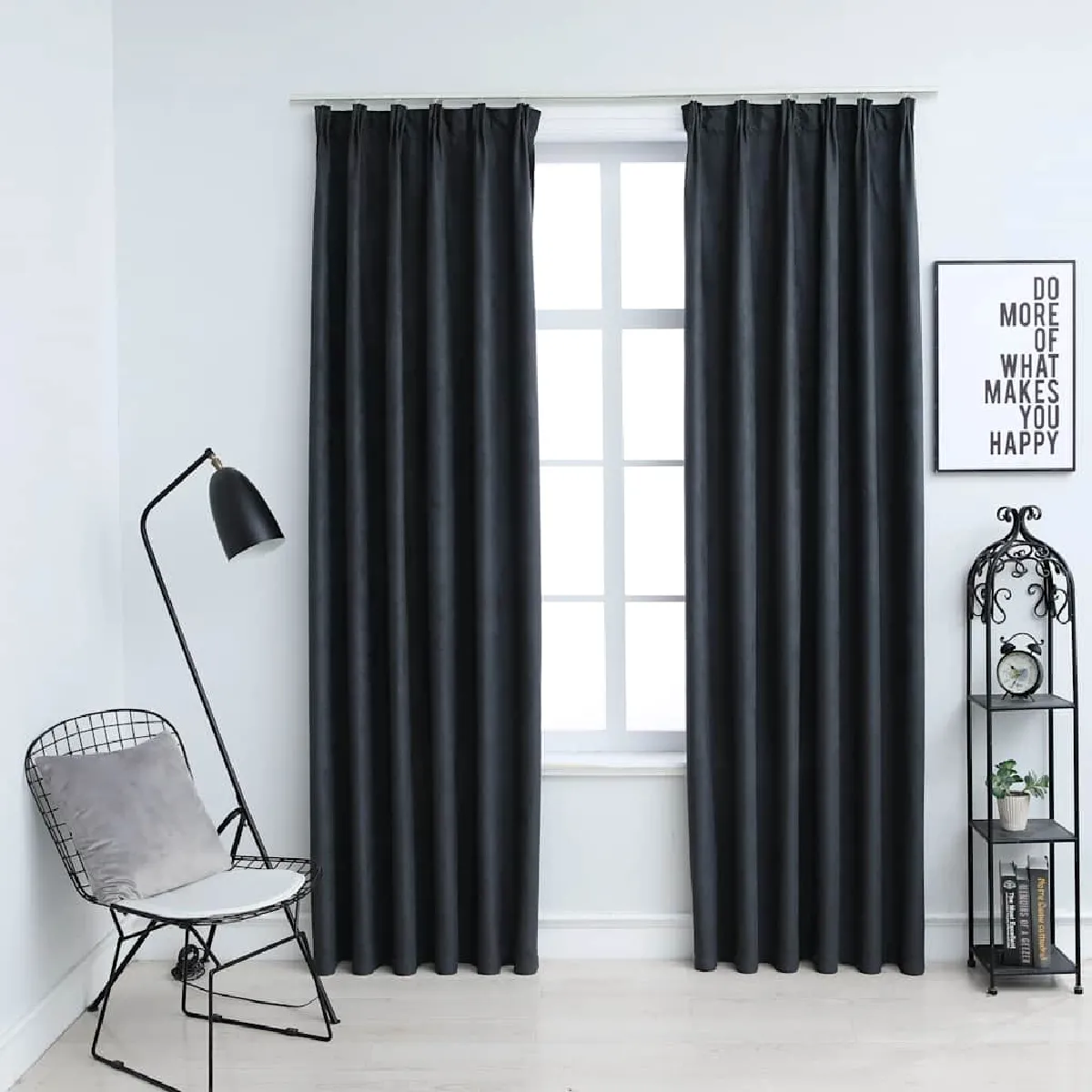VidaXL Rideaux occultants Anthracite 225 cm