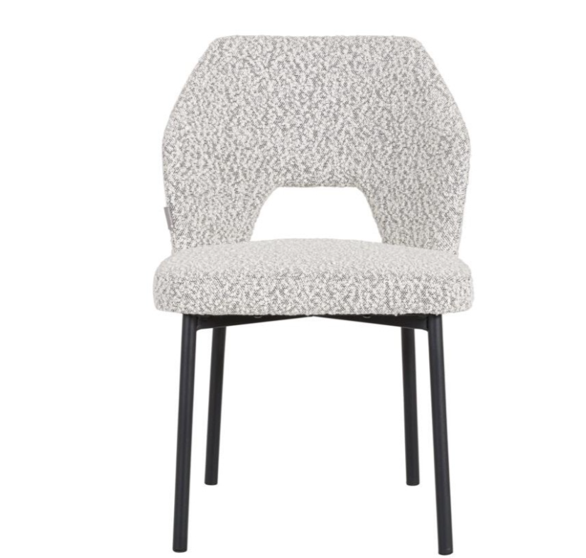Eetkamerstoel Bo lichtgrijs bouclé