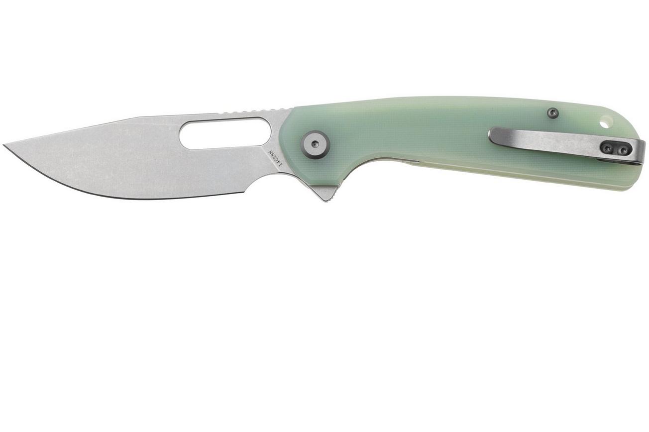 Eutektik Trinity TRI-JSW-L Stonewashed 14C28N, Jade G10, linkshandig zakmes