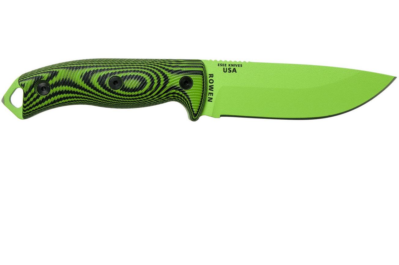 ESEE Model 5 Venom Green Blade 3D Neon Green-Black G10 survivalmes 5PVG-007 kydex schede   clip plate