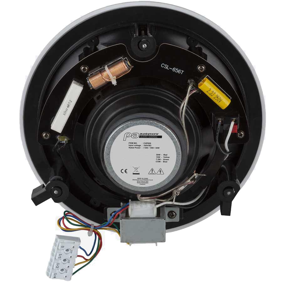 Audiophony CHP630 2-weg 6,5 inch plafondspeaker wit 30W- 100V/8 Ohm (per stuk)