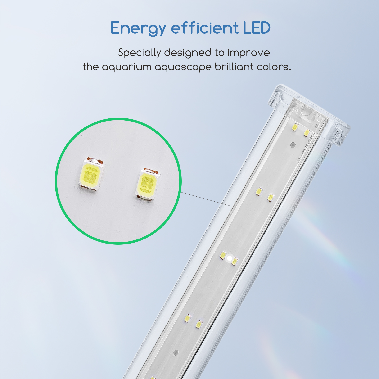Nobleza - Luminária LED para Aquário, Lâmpada Fina e Impermeável para Aquário Plantado, Luminária LED Branca com Clipe Potente (6W 23CM, Branca)