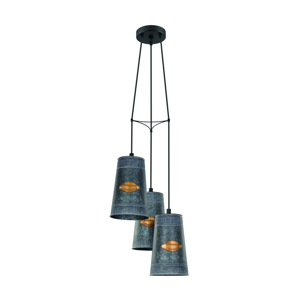 EGLO Honeybourne Hanglamp - E27 - Staal - Zwart/Goud