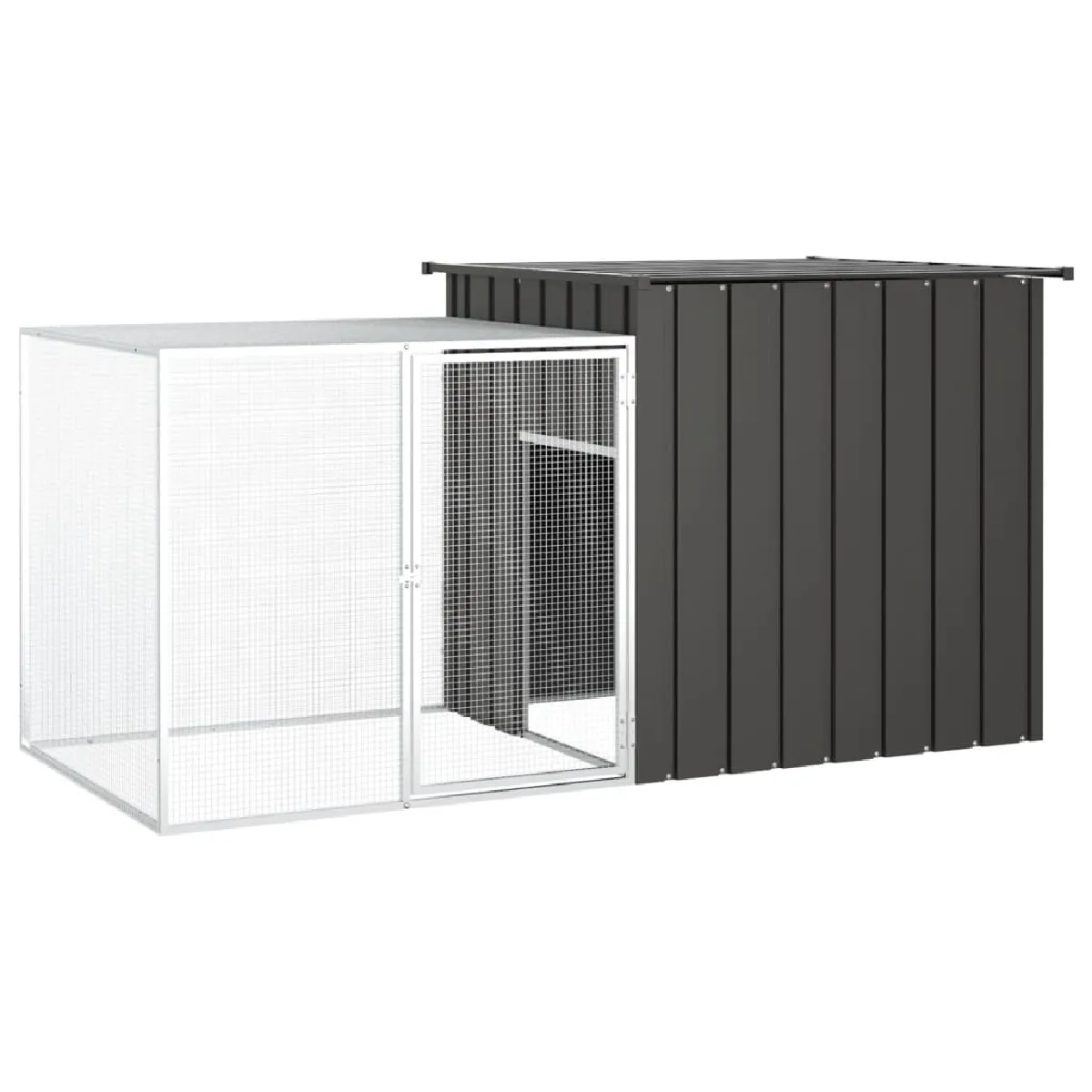 vidaXL Clapier Anthracite 200x91x100 cm Galvanisé