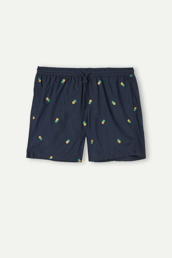Maiô boxer com bordado de abacaxi