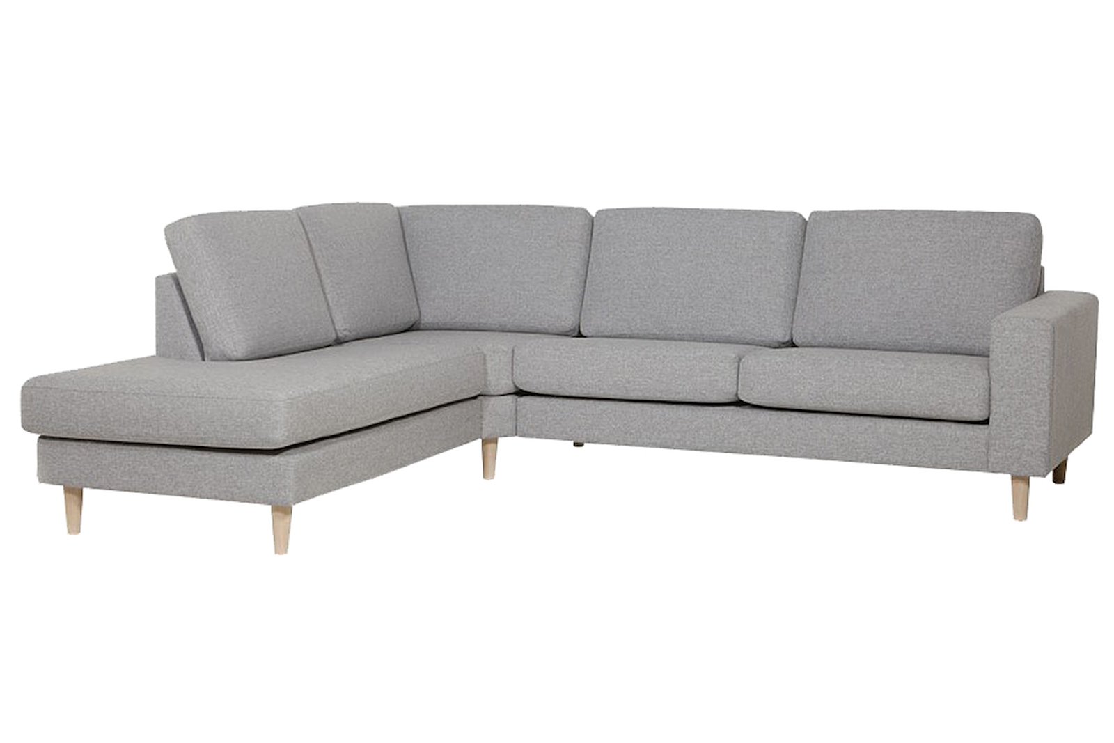Hedda sofa Tekstil Inari 3 Grey med, hvitoljede eikeben (1) og 18 cm ar