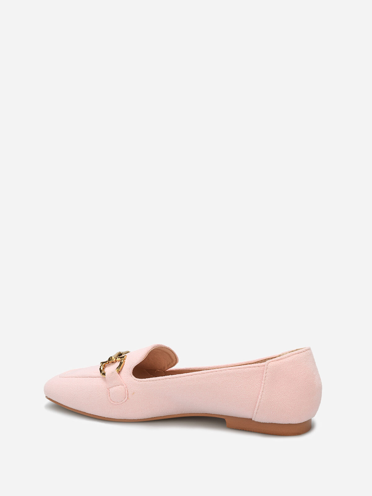 Mocassins en suédine à bride- Rose