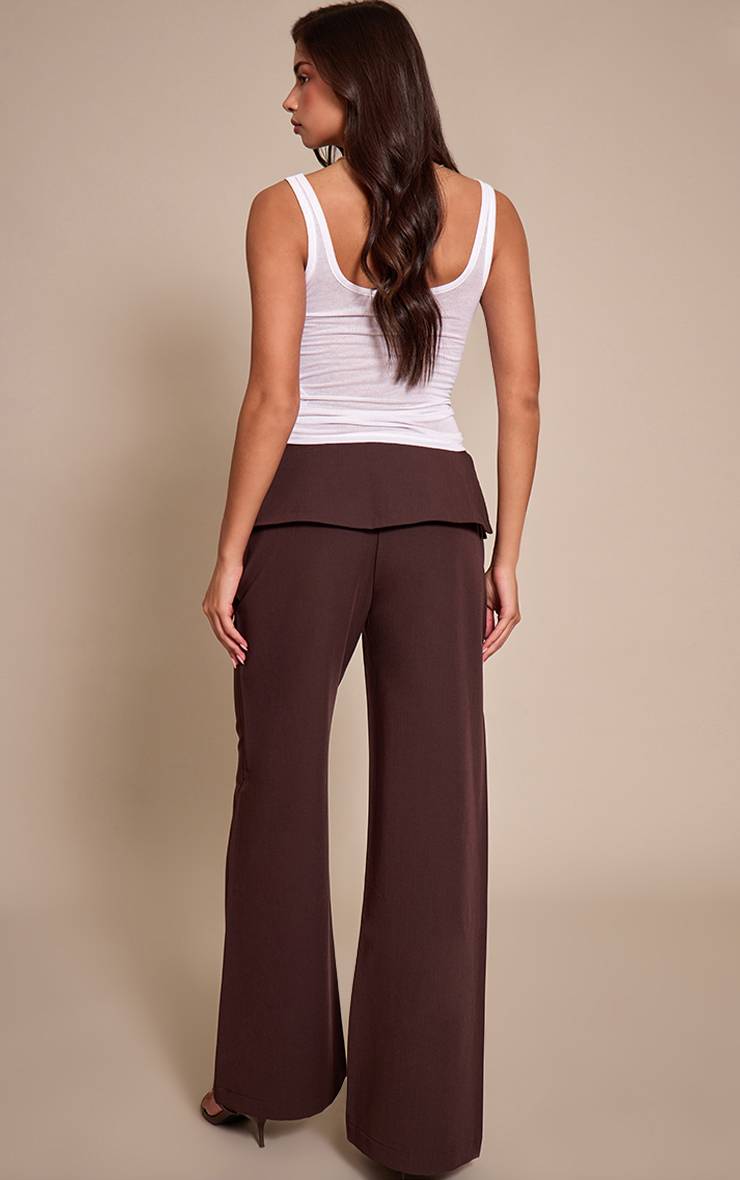 Chocolat Pantalon Large À Superposition