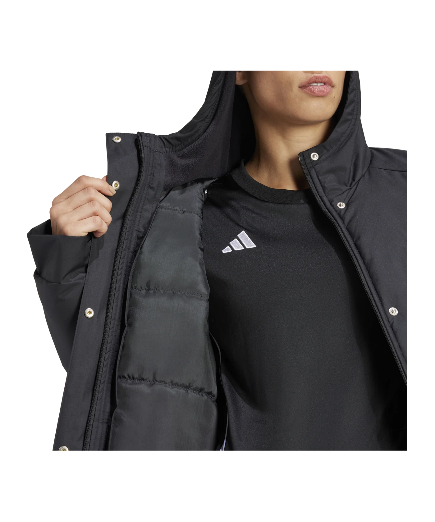 adidas Tiro 24 Kapuzenjacke Damen Schwarz