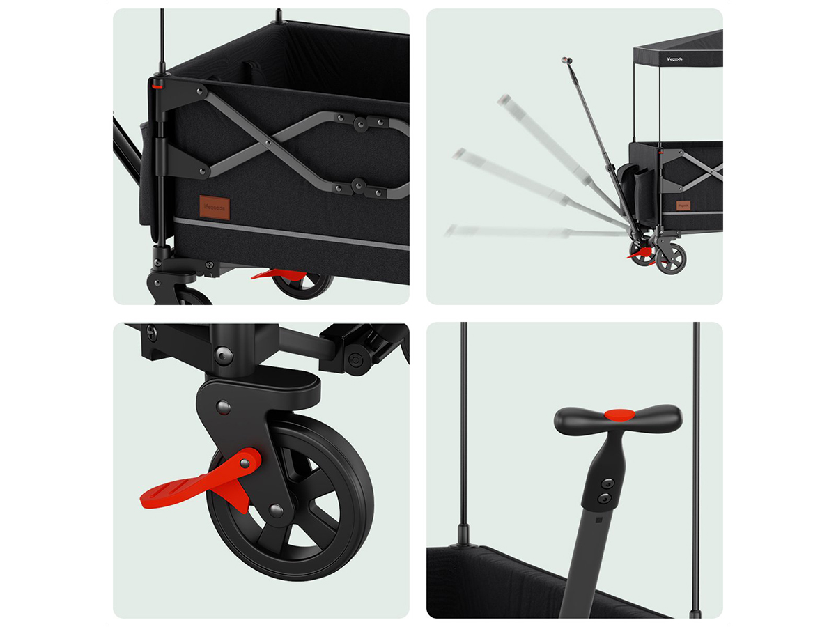 LifeGoods 80 kg bolderkar met dak - Anthracite