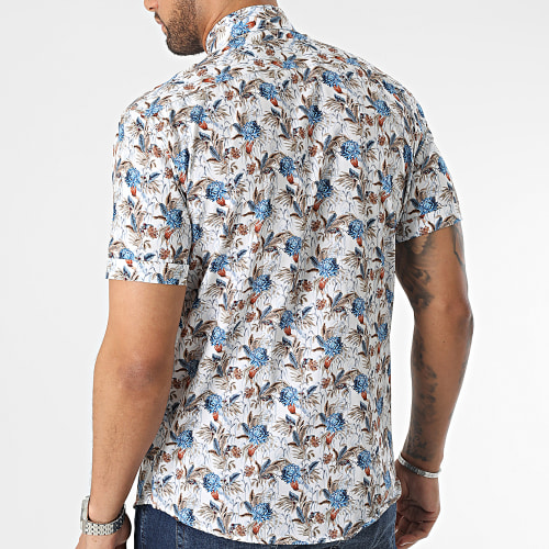 Chemise Manches Courtes Blanc Floral
