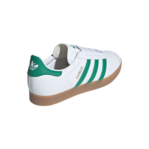 Adidas Gazelle Sneakers, White/Bold Green/Gold Metallic, 37 1/3