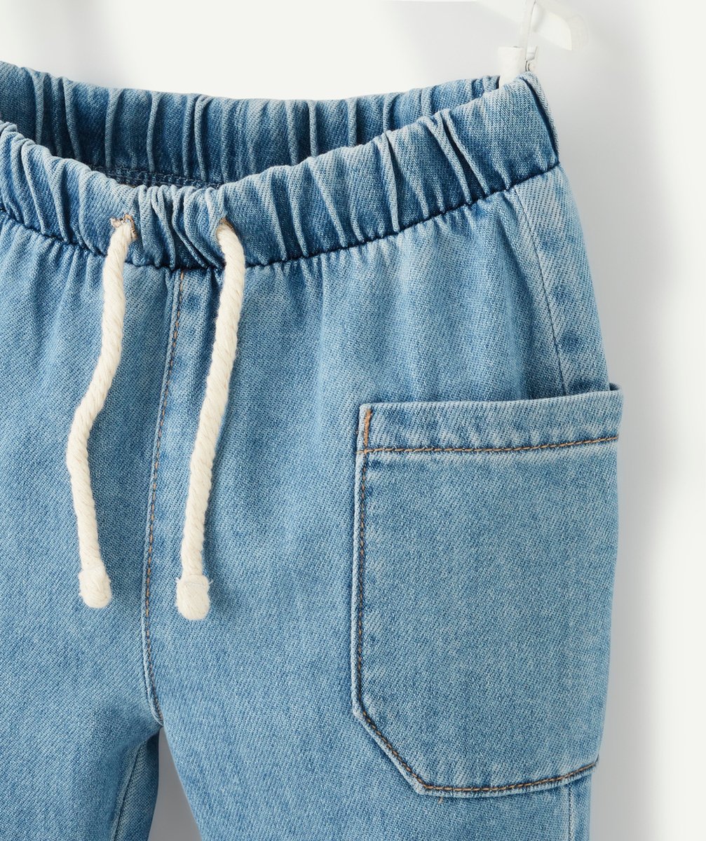 PANTALON DROIT BÉBÉ GARÇON EN DENIM LOW IMPACT AVEC CORDONS