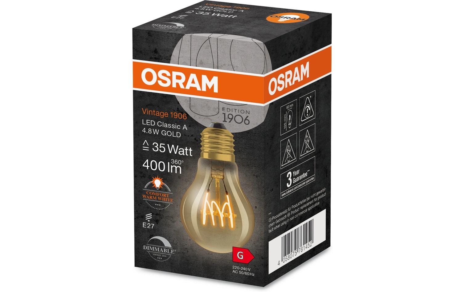 Lampe Vintage 1906 Classic A, 4.8W, E27, WarmweissDimmbare LED-Lampen, Vintage-Edition